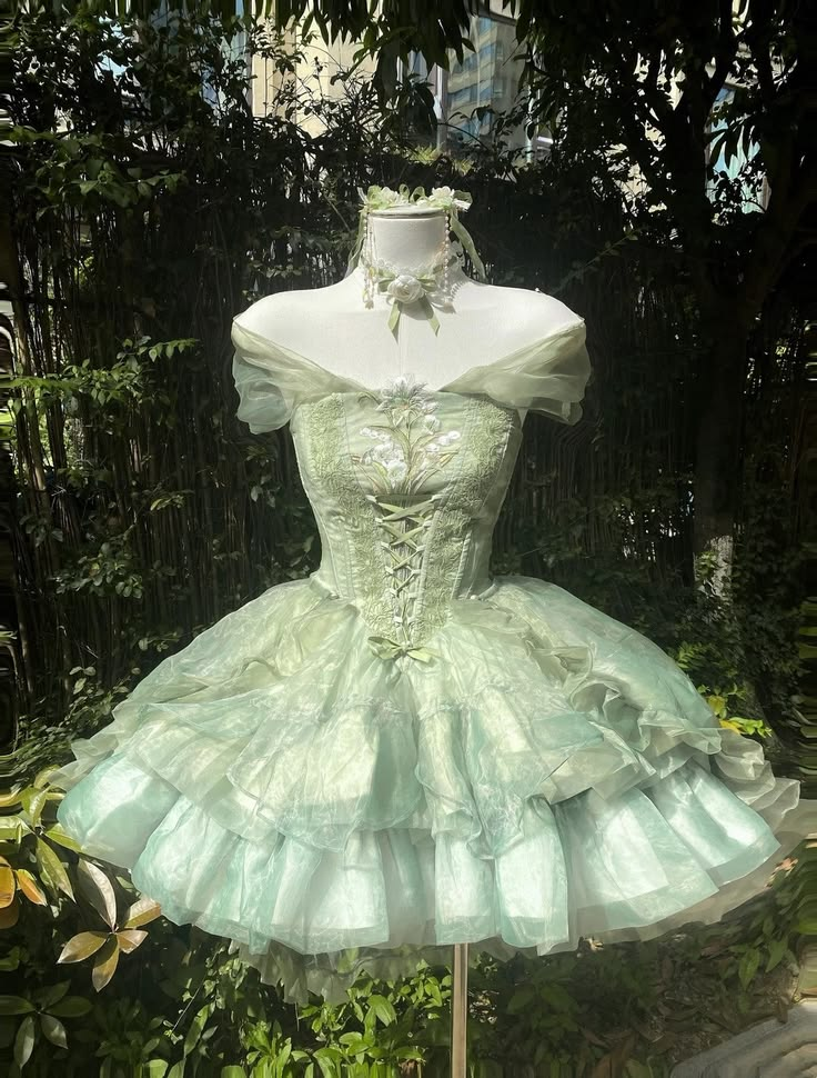 Classy Off The Shoulder Green Tulle Lace Floral Short Homecoming Dress Birthday Dress D4640