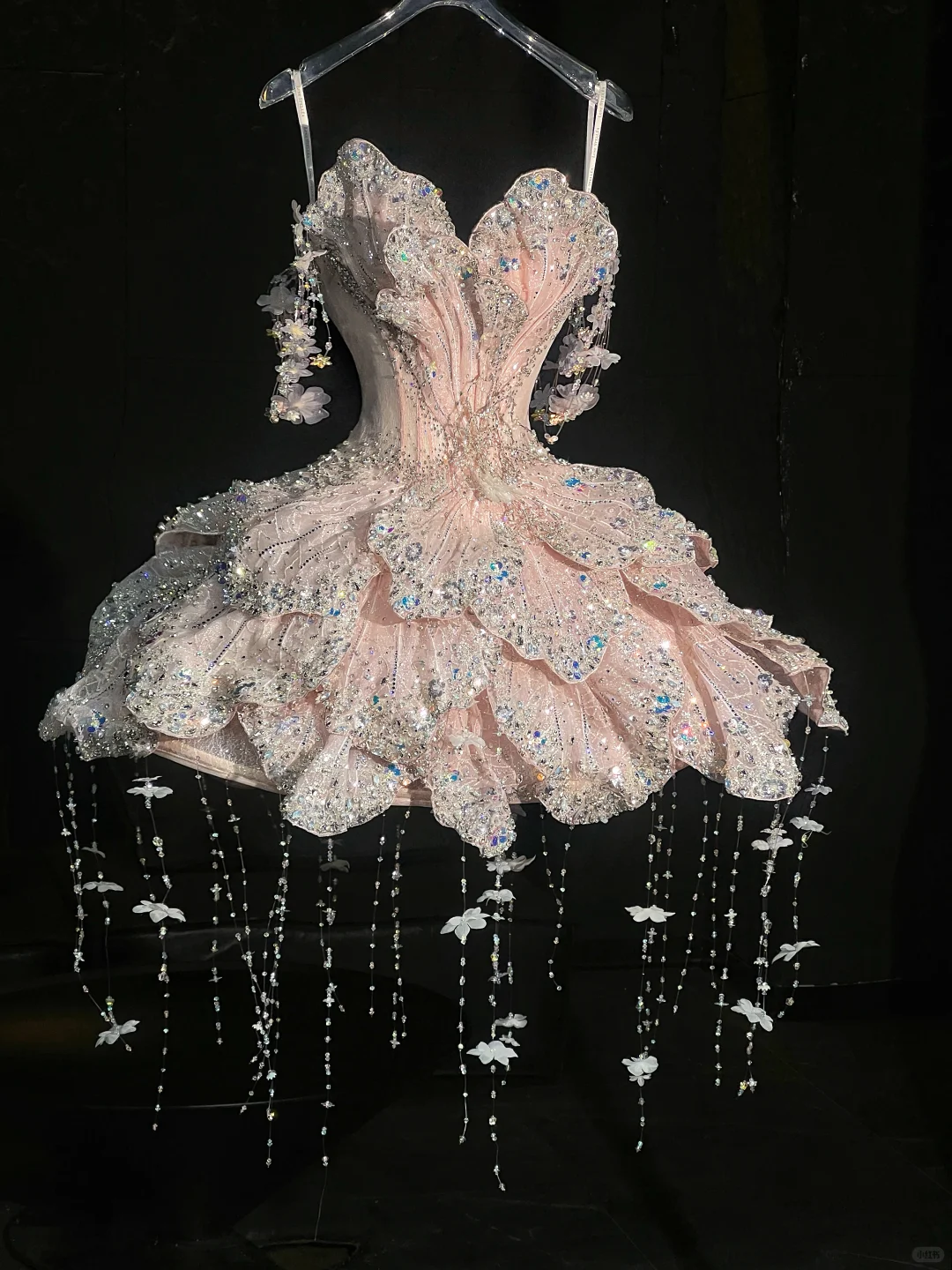 Glitter Pink Spaghetti Straps Tulle Sequin Beaded A Line Short Homecoming Dress Birthday Outfits D3060