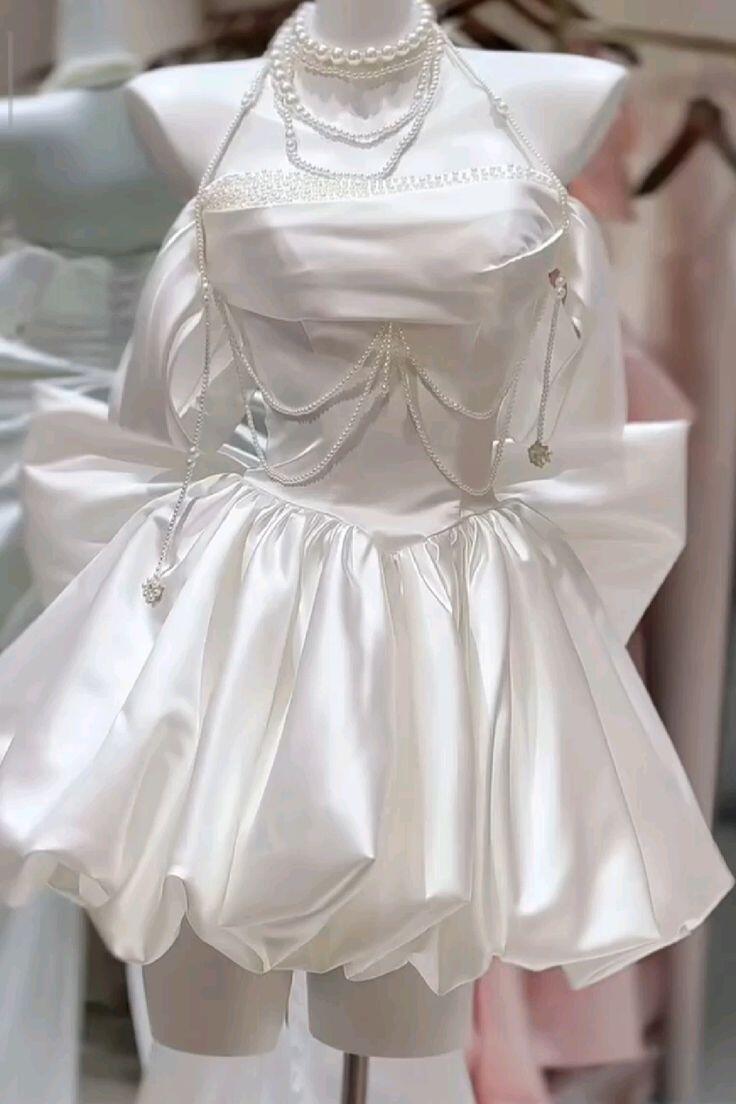 Elegant Off The Shoulder A Line Mini Birthday Dress,White Beaded Satin Pleated Short Homecoming Dress D3008