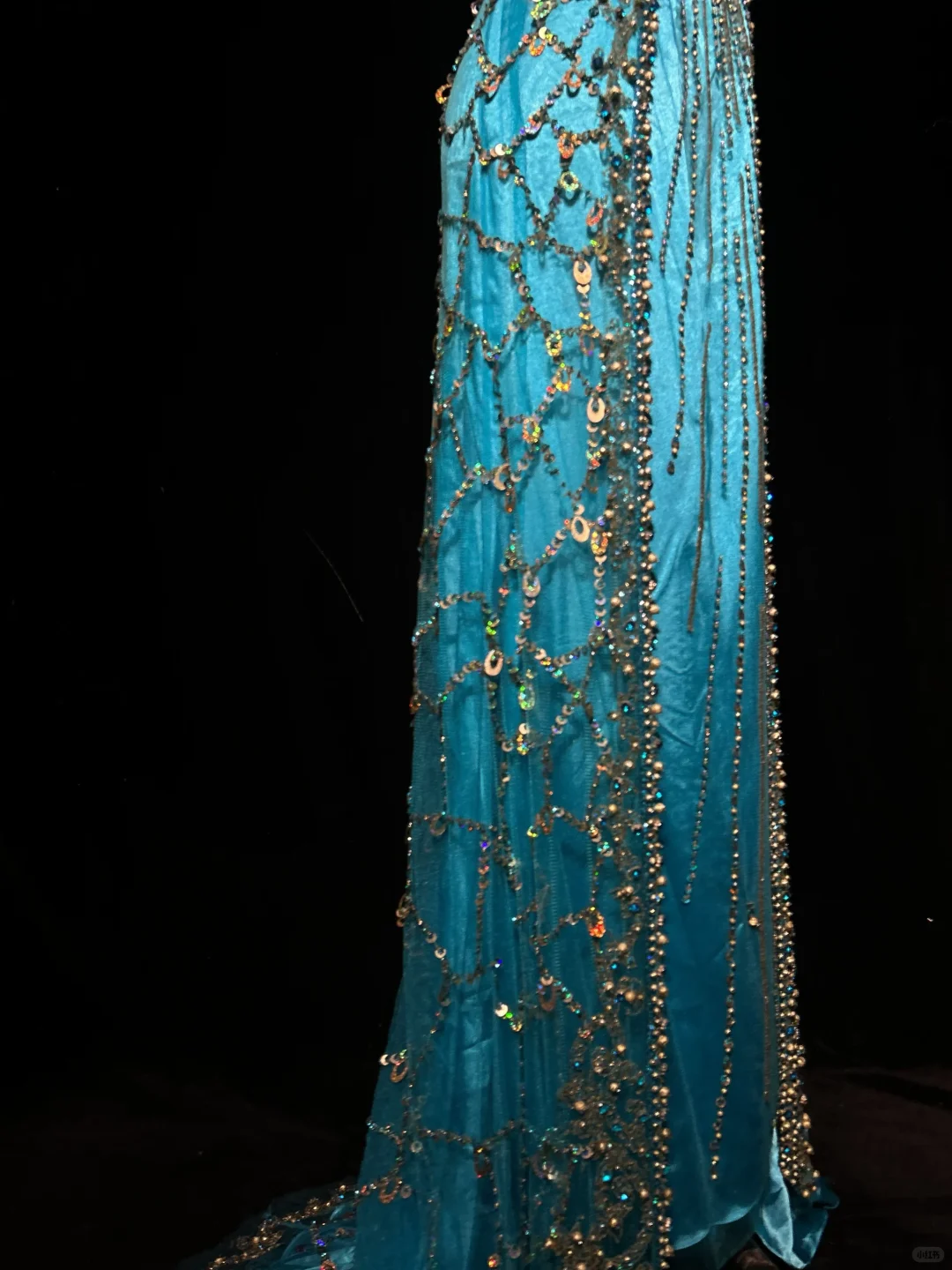 Gorgeous V Neck Blue Satin Tulle Beaded mermaid Long Party Dress Evening Dress D5076