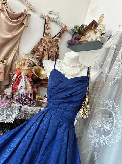 Charming Spaghetti Straps Blue Tulle Satin Floral A Line Short 7th Grade Homecoming Dress,Formal 15th Birthday Outfits D3353