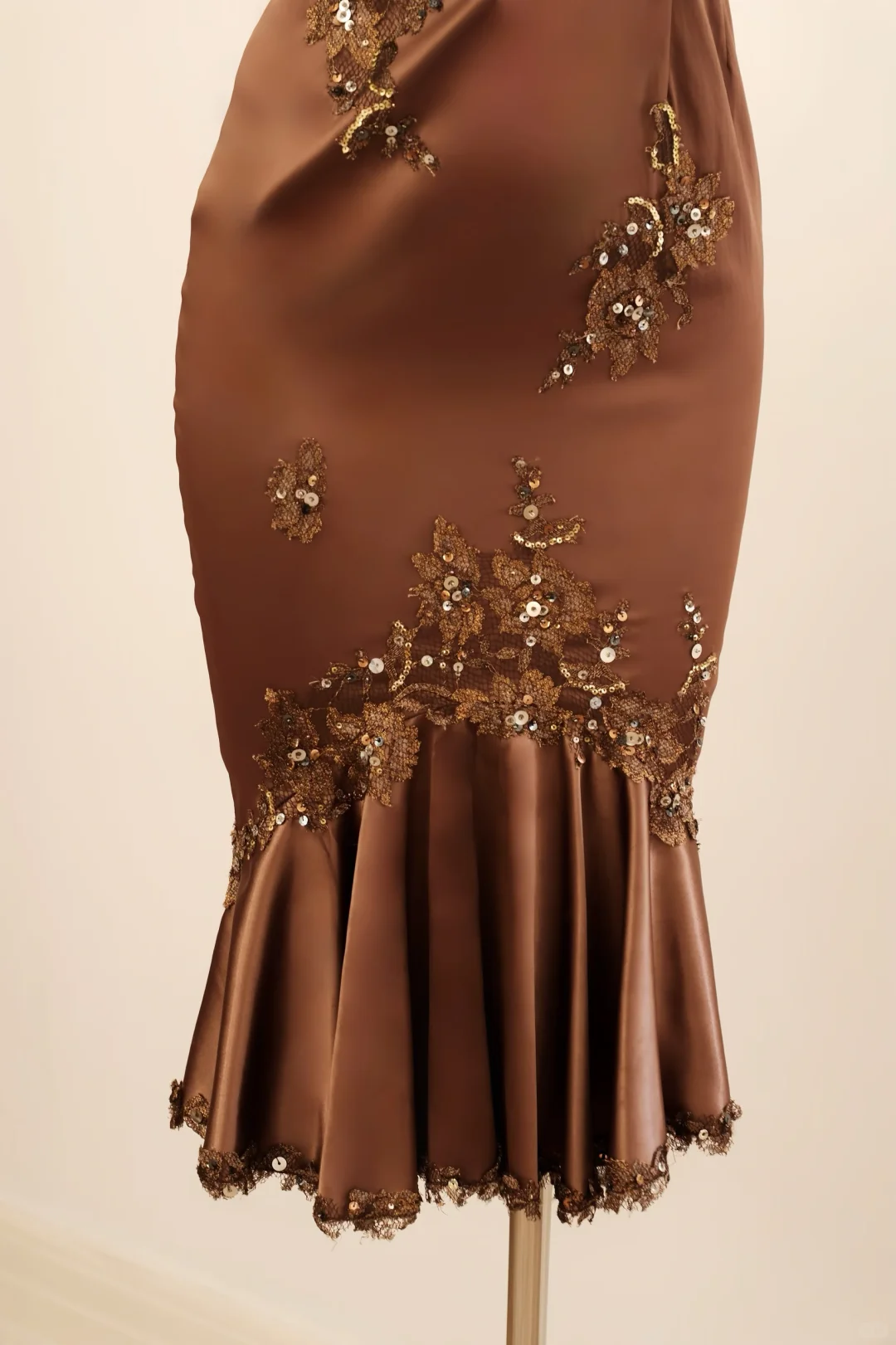Vintage Spaghetti Straps Satin Lace Beaded Sheath Knee Length Prom Dress Party Dress D2734