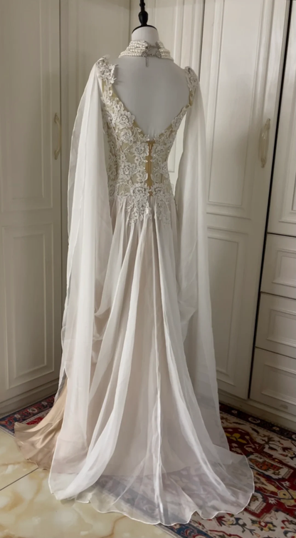 Classy Chiffon Appliques Beaded Mermaid Long Prom Dress Evening Gown D3106
