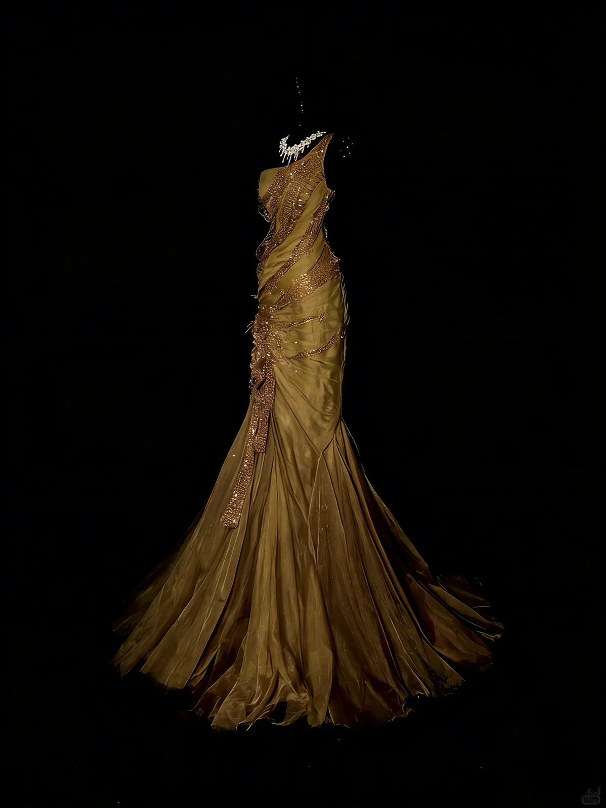 Vintage One Shoulder Tulle Pleated Beaded Ruffles Mermaid Long Prom Dresses Evening Gown D4893