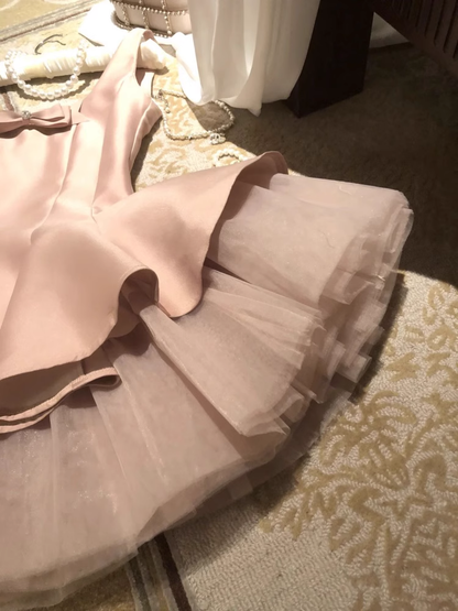 Sweet Pink Satin A Line Short Birthday Dress Homecoming Dress S213