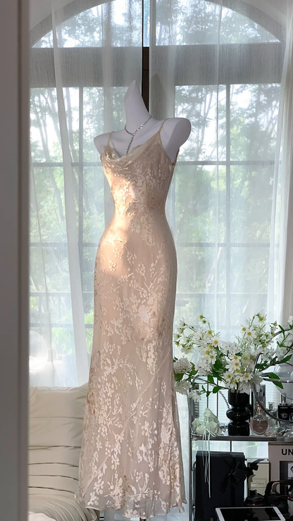 Charming Spaghetti Straps Chiffon Print Floral Mermaid Prom Dress Birthday Party Dress D1315