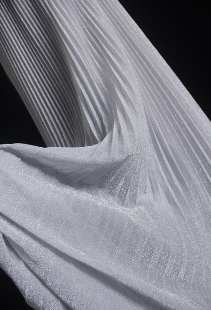 Pretty Gray Satin Pleated Sequin Beaded Long Wedding Guest Dress Party Dress D1685