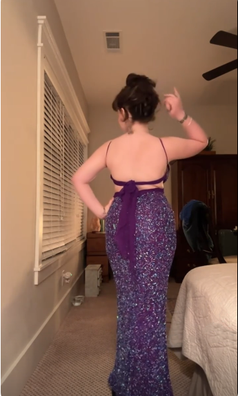 Sexy Spaghetti Straps V Neck Sequin Long Party Dress Purple Long Prom Dress D4391