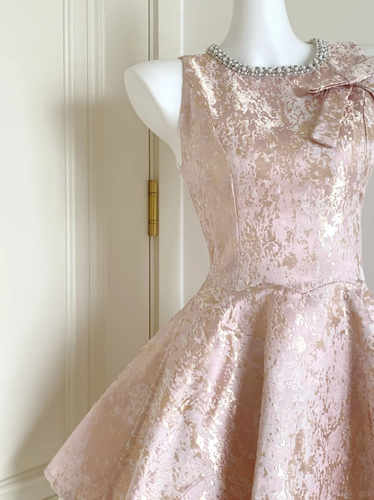 Pretty Pink Sleeveless Satin A Line 15th Birthday Outfits Short Graduation Homecoming Dress D3133