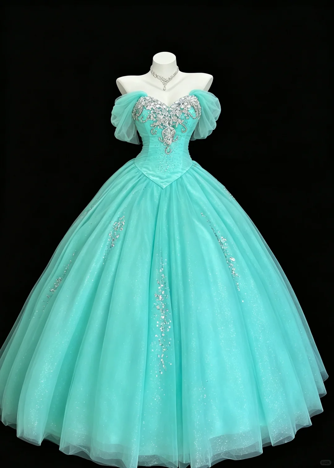 Elegant Mint Green Strapless Tulle Beaded Quinceanera Dress Sweet 15 Dress D5226
