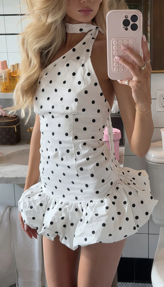 Cute White Halter Sleeveless A Line Short Birthday Outfits Formal 7th Grade Homecoming Dress D085