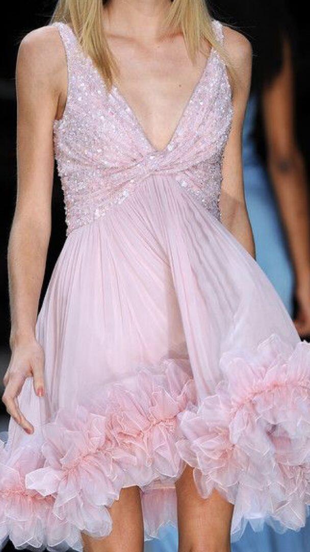 Elegant V Neck Sequin Tulle Ruched A Line Pink Short Homecoming Dress Birthday Dress D3864