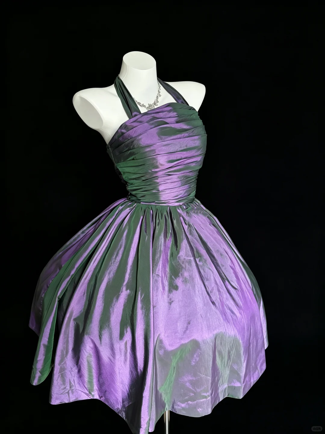 Pretty Halter Satin Short Party Dress Purple Short Graduation Homecoming Dress D5219