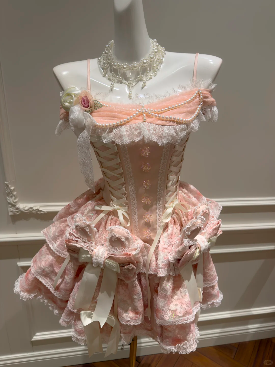 Charming Pink Lace Beaded Layered A Line Short Homecoming Dress Formal 16th Birthday Outfits D2955