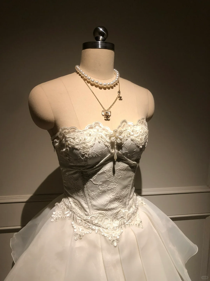 Classy White Tulle Lace A Line Short Prom Dress Formal Birthday Outfits Homecoming Dress D409