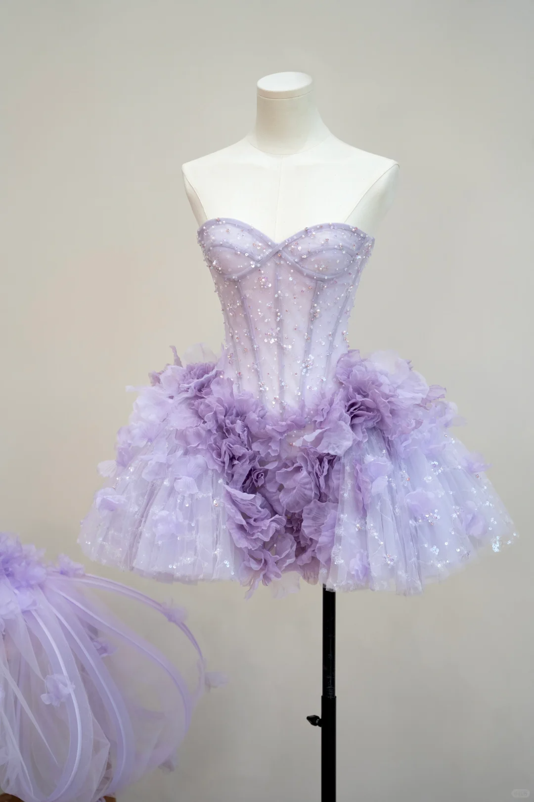 Charming Sweetheart Neck Tulle Beaded Short 16th Birthday Outfits,Purple Homecoming Dress With Bow D3062