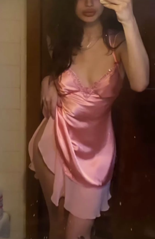 Sexy Pink Spaghetti Straps V Neck Satin Short Prom Dress Homecoming Dress D776