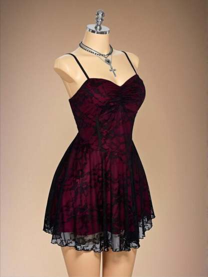 Vintage Spaghetti Straps V Neck A Line Short Graduation Homecoming Dress 20th Birthday Outfits D715