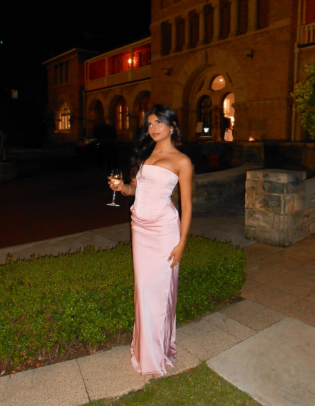 Classy Pink Strapless Satin Mermaid Bridesmaid Dress Long Wedding Guest Dress D1956