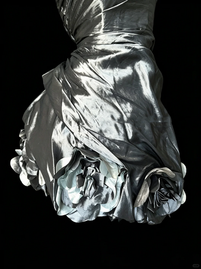 Stylish Strapless Satin Pleated Short Homecoming Dress Cocktail Dress D5263