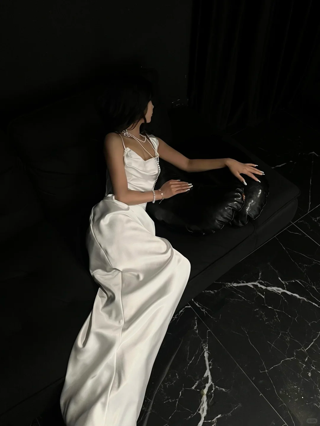 Classy Spaghetti Straps White Satin Long Wedding Dress S654