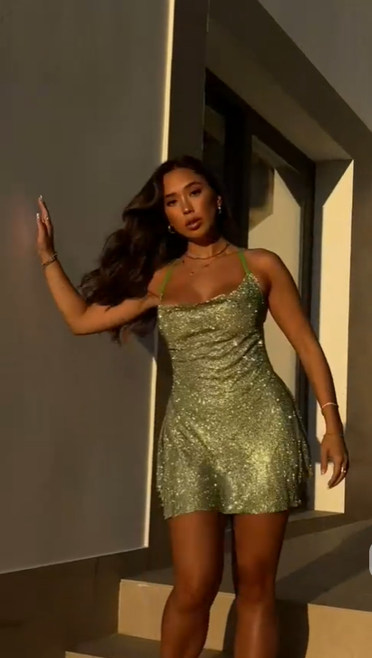 Glitter Halter Asakusa Green Sequin Backless Short Homecoming Dress,Formal 17th Birthday Outfits D3266