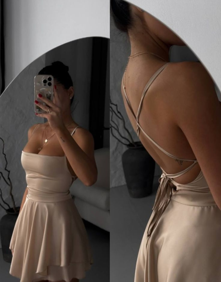 Sexy White Spaghetti Straps Backless Short Cocktail Dress Formal 7th Grade Homecoming Dress D499