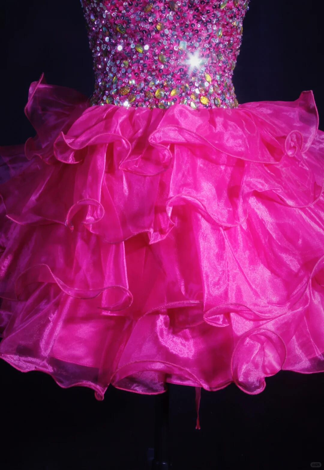 Gorgeous Sweetheart Neck Hot Pink Tulle Beaded A Line Short Homecoming Dress Cocktail Dress D3323