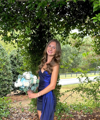 Unique Navy Blue Satin Ruched Sheath Short Cocktail Dress Homecoming Dress D4219