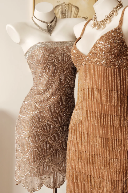 Sparkly Sequin Beaded Sheath Short Cocktail Dress Mini Prom Dress D2736