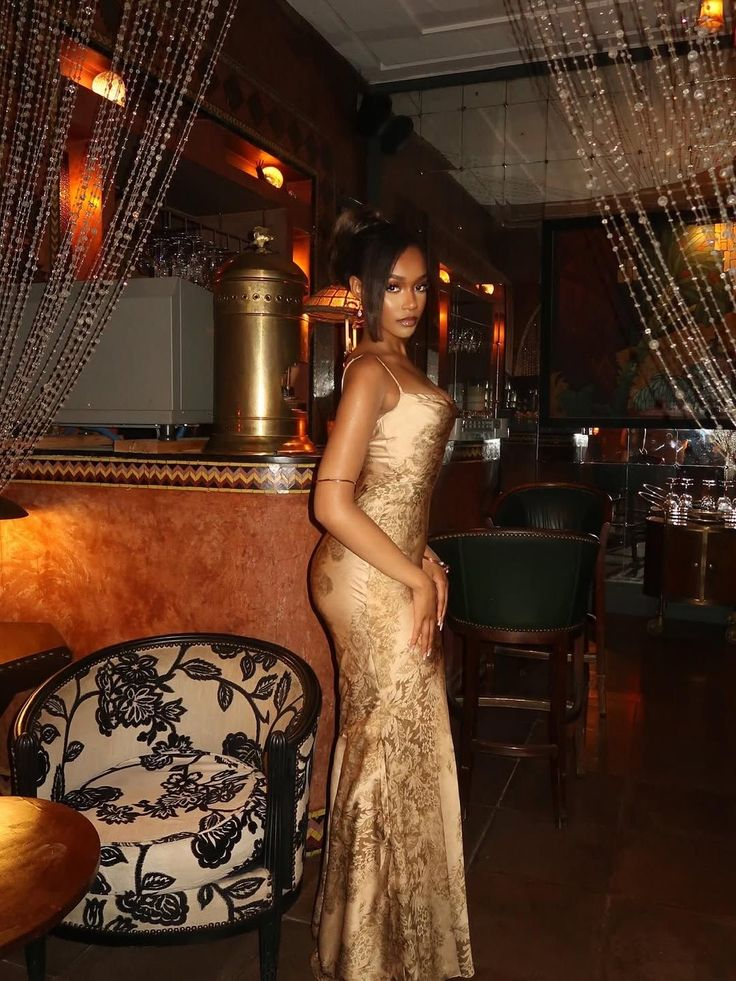 Elegant Satin Print Floral Mermaid Long Birthday Party Dress Champagne Long Evening Gown D4839