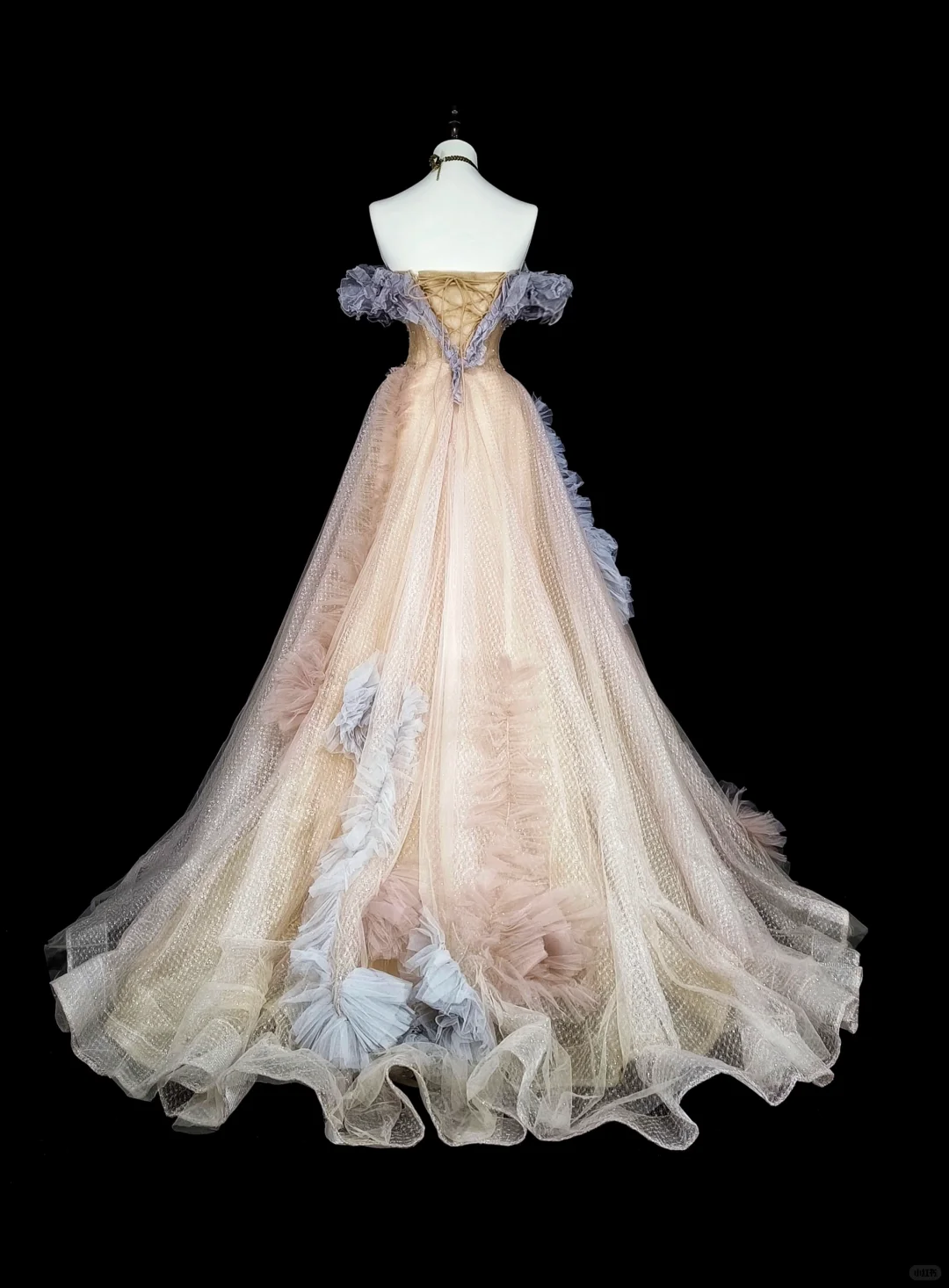 Classy Off The Shoulder Pink Tulle Pleated Ruffles Long Evening Dress Prom Dress D5389