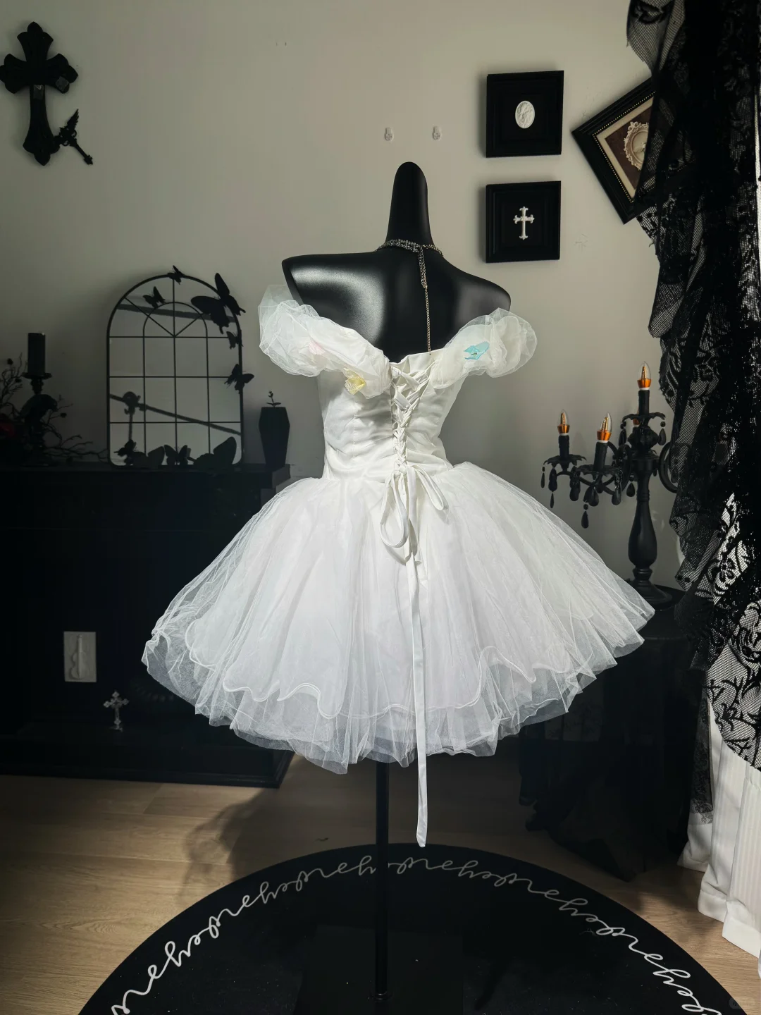 Pretty White Tulle Pleated Off The Shoulder A Line Short Birthday Outfits Homecoming Dress D3019
