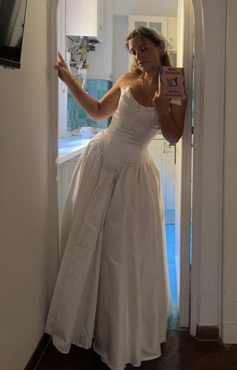 Classy White Satin A Line Long Birthday Party Dress,Strapless Evening Dress D4955