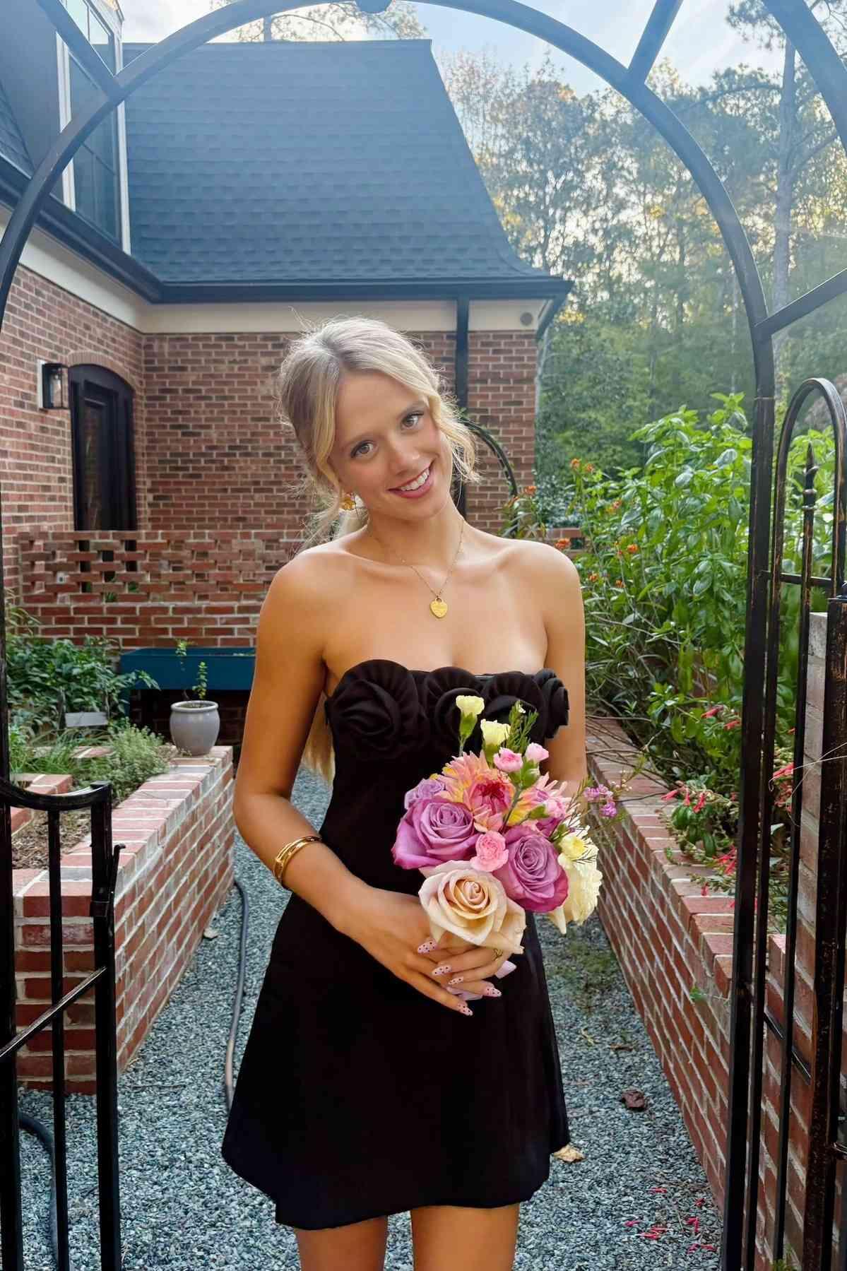Chic Blue Strapless Satin Short Homecoming Dress,Formal 17th Birthday Outfits D3470