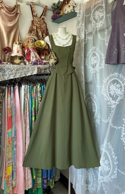 Fashion Sage Green Sleeveless Satin A Line Backless Evening Dress Party Gown D1291