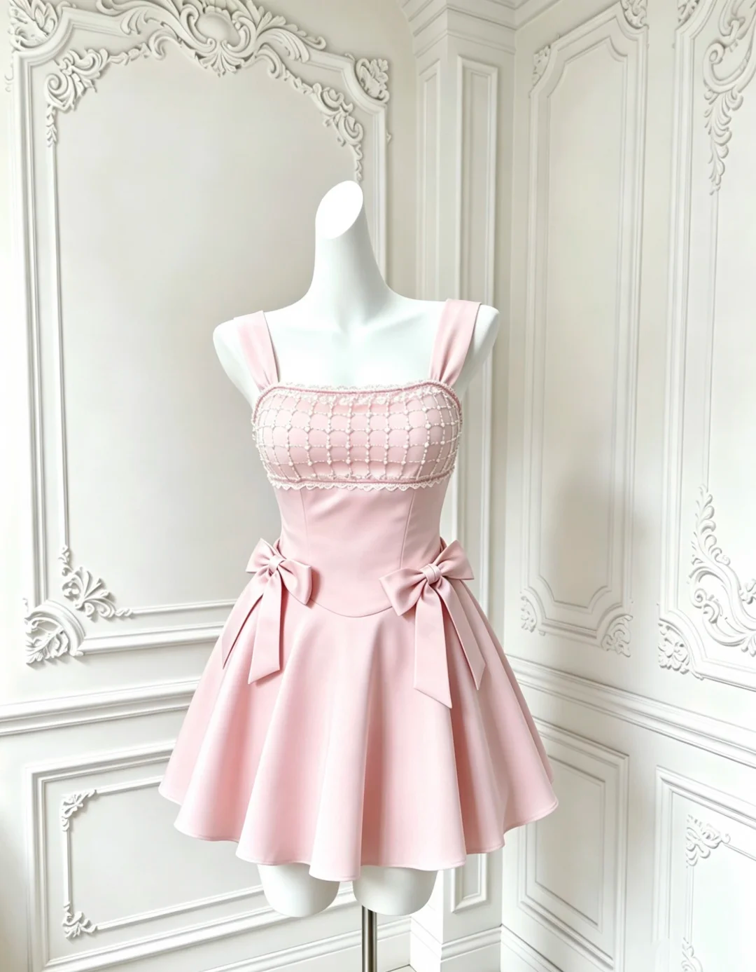 Elegant Spaghetti Straps Satin Beaded Mini Birthday Outfits ,Pink A Line Short 8th Grade Homecoming Dress D3056
