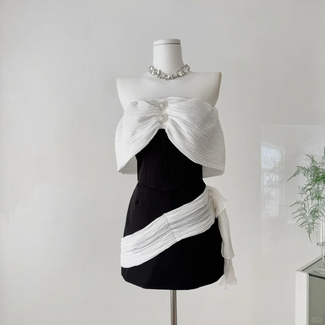 Elegant Black Off The Shoulder Short Homecoming Dress Vacation Dress Birthday Outfits S401