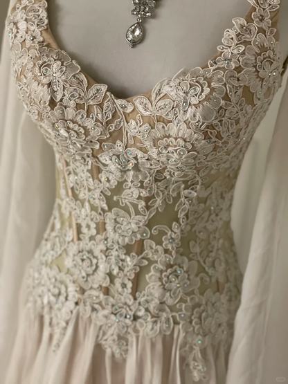 Classy Chiffon Appliques Beaded Mermaid Long Prom Dress Evening Gown D3106