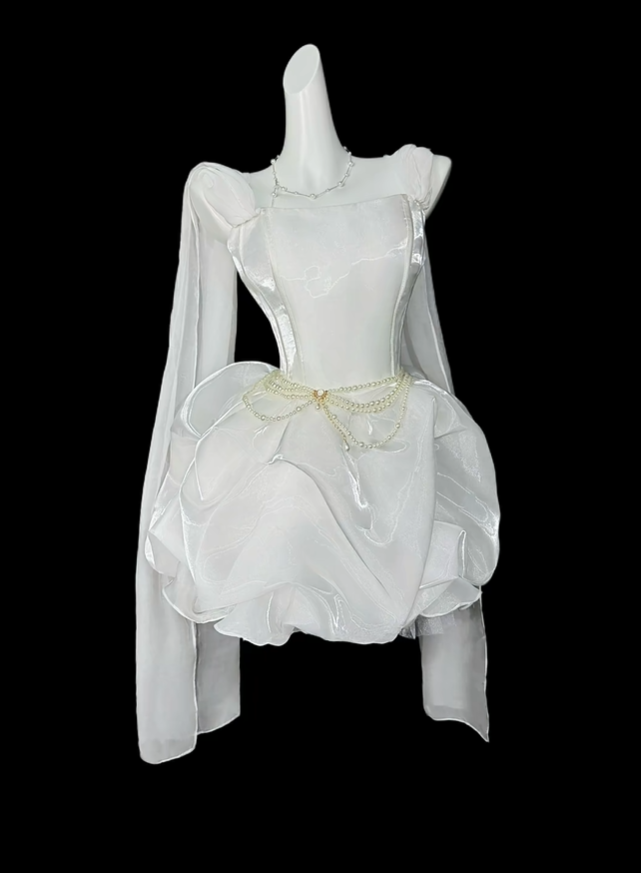 Classy White Satin Tulle Pleated A Line Short 15th Birthday Outfits Homecoming Dress D4186