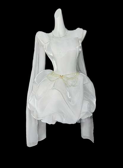 Classy White Satin Tulle Pleated A Line Short 15th Birthday Outfits Homecoming Dress D4186