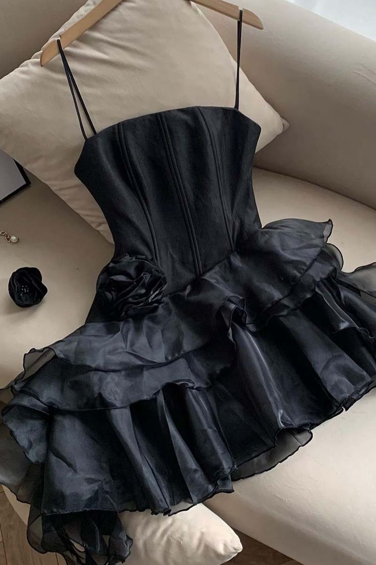 Charming Pink Spaghetti Straps Tulle Satin A-Line Mini Homecoming Dress Short Party Dress S663