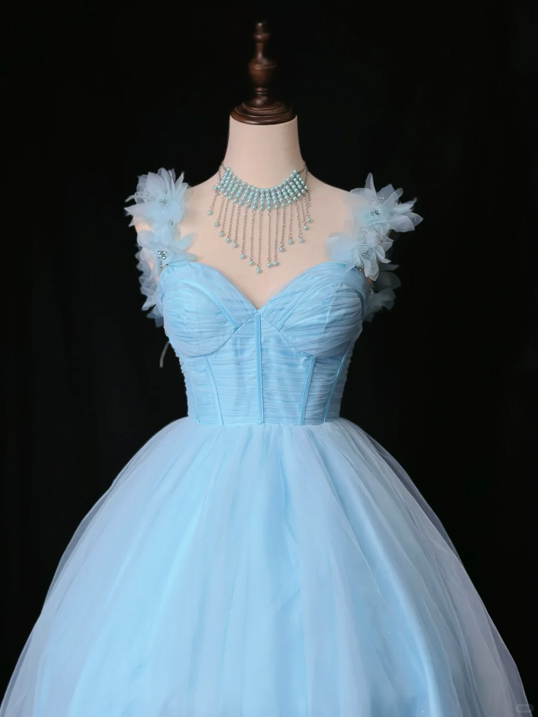 Elegant Spaghetti Straps Blue Tulle A Line Short Graduation Homecoming Dress Birthday Outfits D3251