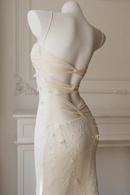 Elegant Sleeveless Chiffon Mermaid Backless Long Party Dress Evening Dress D2715