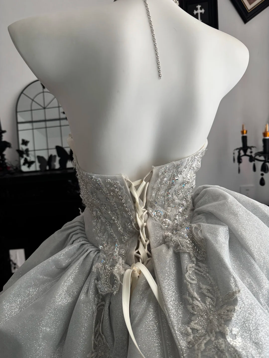 Glitter White Sweetheart Neck Tulle Sequin Beaded Short 21st Birthday Outfits Homecoming Dress D3707