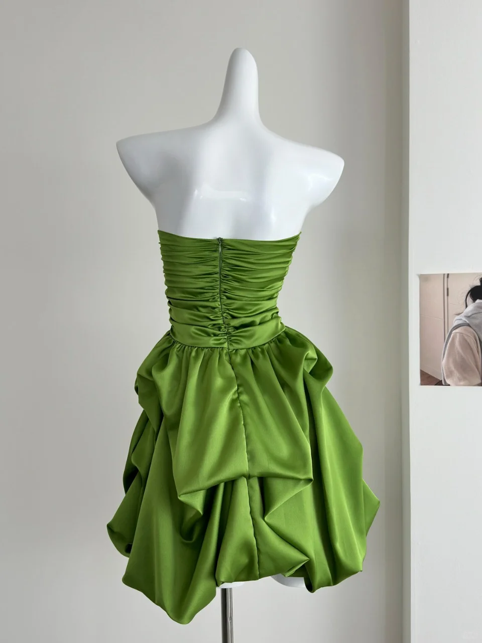 Chic Green Strapless A Line Mini Prom Dress Homecoming Dress S325