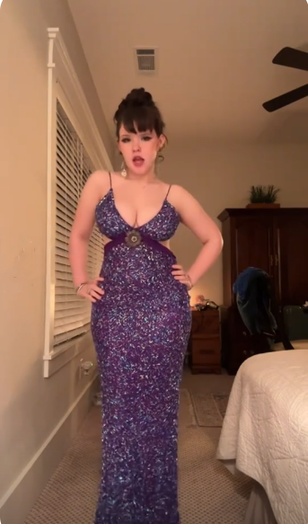 Sexy Spaghetti Straps V Neck Sequin Long Party Dress Purple Long Prom Dress D4391