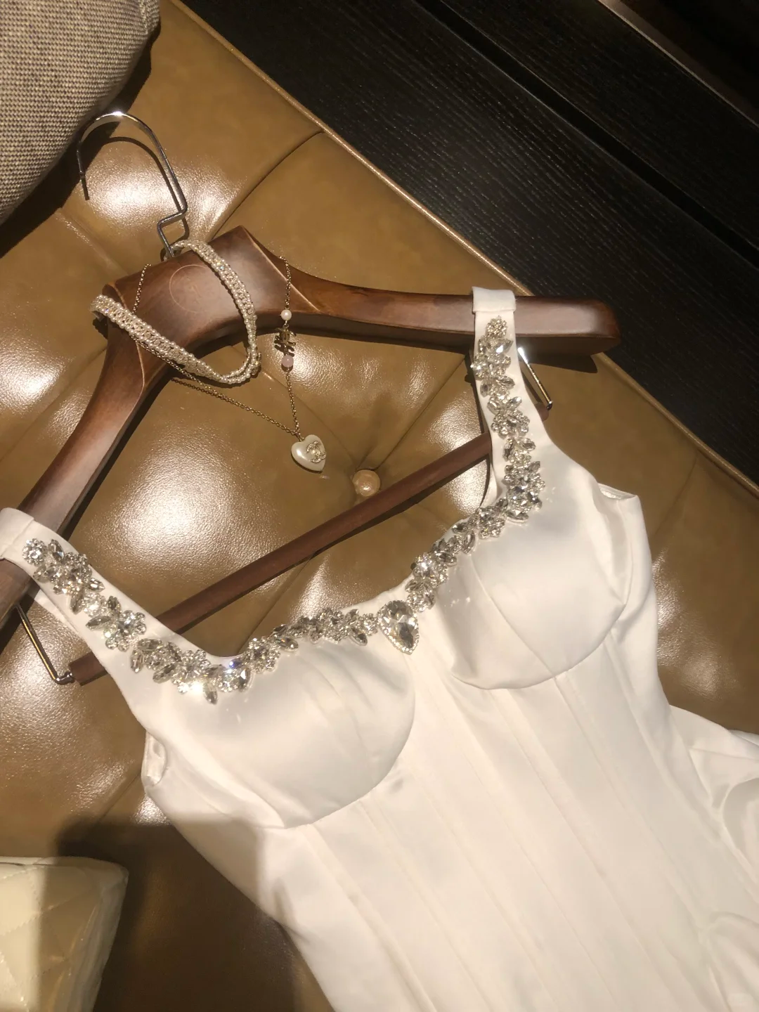 Classy White Satin Beaded A Line Short Birthday Outfits Homecoming Dress D240