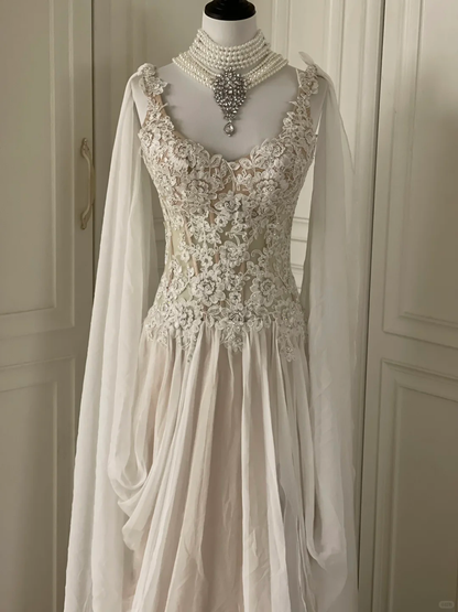 Classy Chiffon Appliques Beaded Mermaid Long Prom Dress Evening Gown D3106
