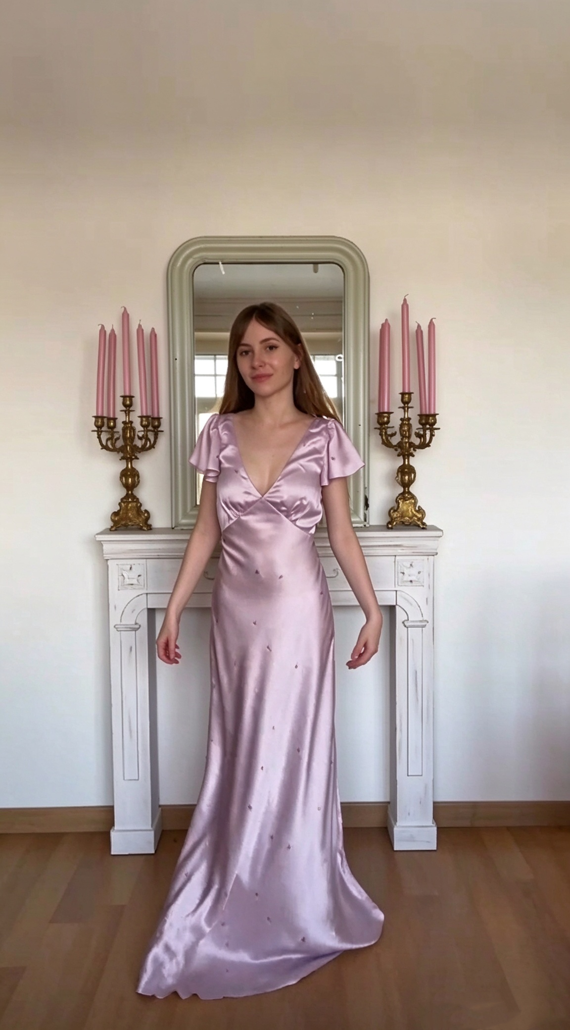 Pretty Purple Satin Beaded Long Party Dress V Neck Mermaid Birthday Prom Gowns D5117